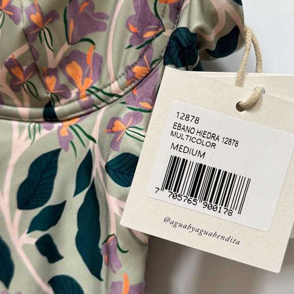 Agua By Agua Bendita Ebano Floral Print Underwired One-Piece Swimsuit M - Picture 13 of 14
